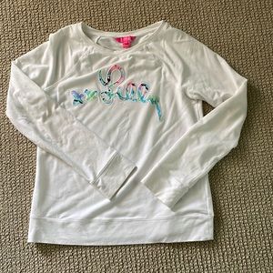 Lilly Pulitzer M White sweatshirt in awesome condition